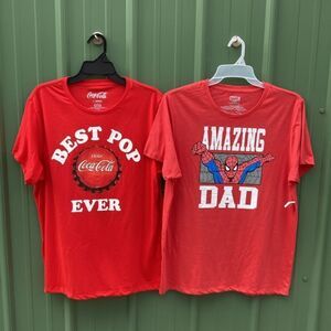Men’s Best Pop Ever & Amazing Dad Spiderman Graphic Father’s Day T-Shirts 2-Pack